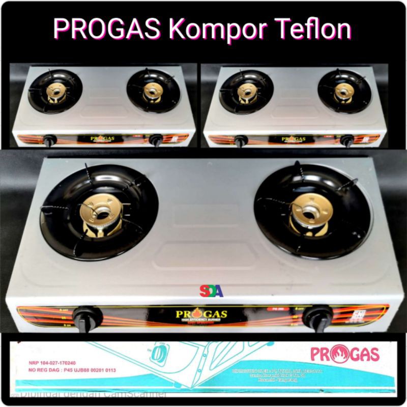 Progas Kompor Teflon Stainless 2 Tungku