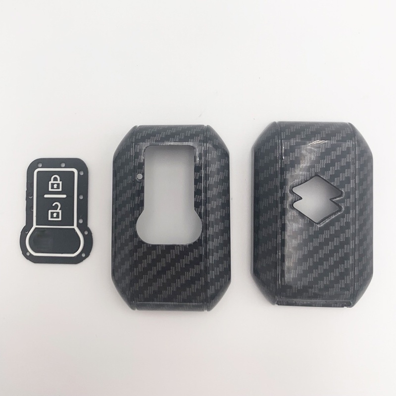 Rumah / Casing Kunci Remote Mobil Carbon Fiber Warna Hitam Untuk Suzuki XL7