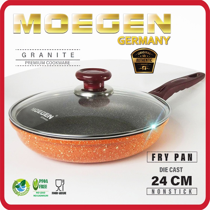 ORIGINAL MOEGEN Germany fry pan 24cm granite series plus tutup kaca