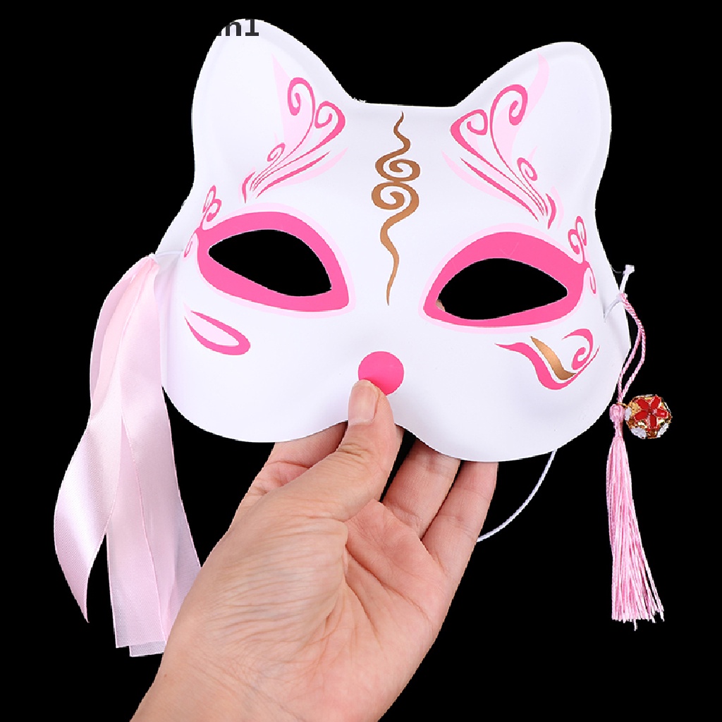 1 Pc Masker Setengah Wajah Desain Anime Rubah Kucing Untuk Alat Peraga Pesta Cosplay