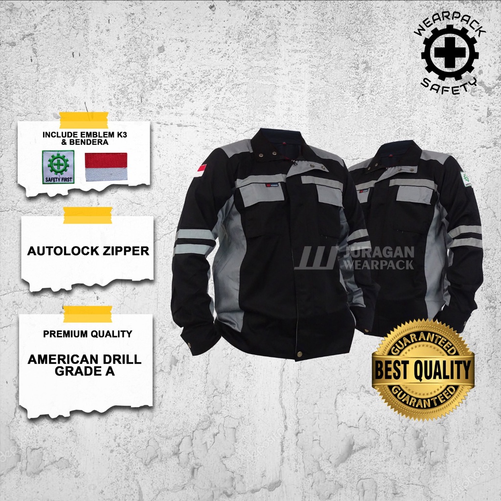 Wearpack Semi jaket / Baju Kerja Safety K3 / Baju Safety Lengan Panjang