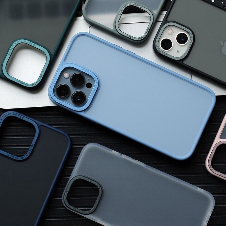 For iPhone High Quality Matte Translucent Aluminum Lens + Aluminum Button 11 Pro Max 12 Pro Max 13 Pro Max Case