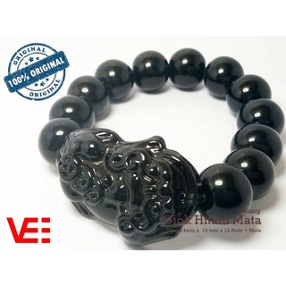 VeE Gelang Kesehatan Black Jade Giok Hitam Mata VeE Gelang Kesehatan Black Jade Giok Hitam Mata