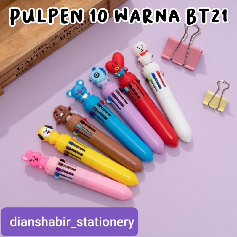 

DianShabir_stationery pen 10 warna BT boyband korea pulpen 10 warna kado unik souvenir atk grosir