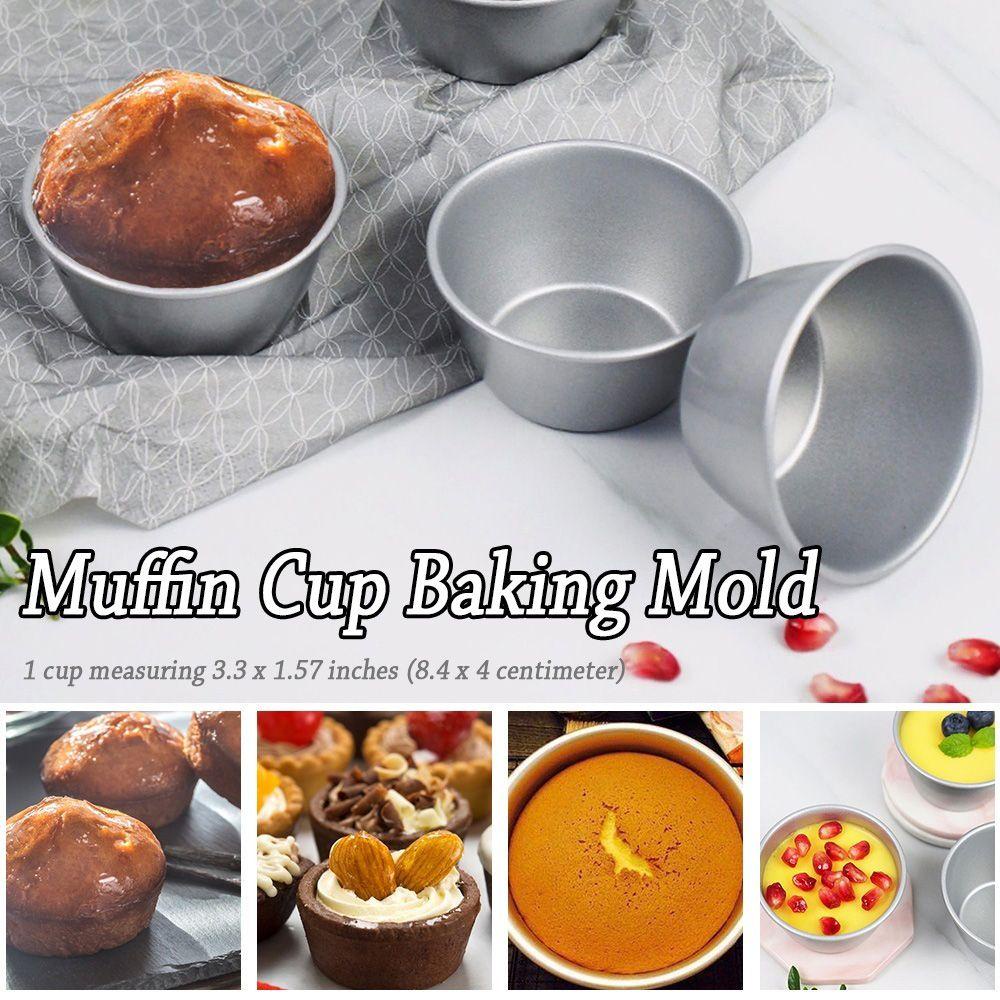 [Elegan] Cetakan Kue Bahan alloy 3.3 Inch Muffin aluminium Jelly Cupcake mould