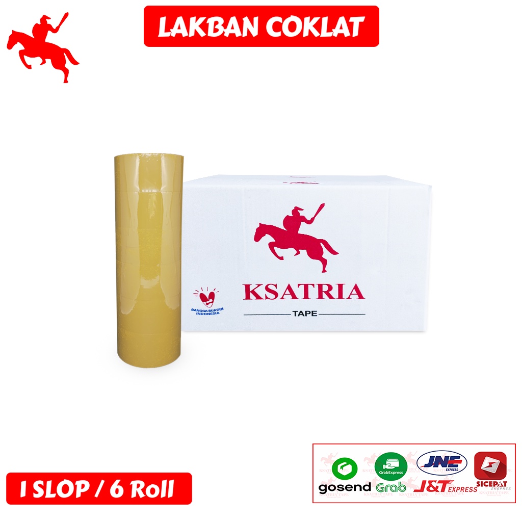 

HJK Lakban OPP Tape / Lakban Coklat KSATRIA Tape 80 Yard (1 Slop)