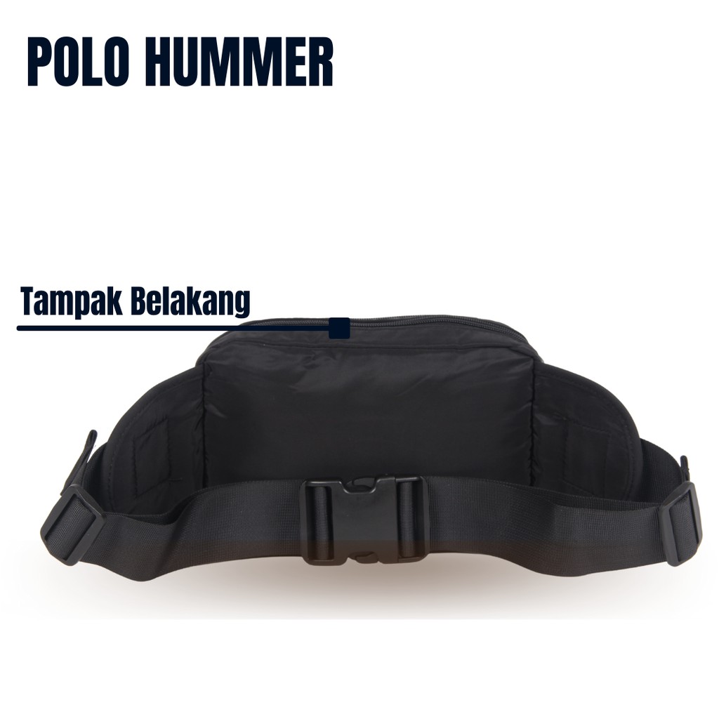 Waist Bag Pria Tactical Banyak Kantong - Tas Pinggang POLO HUMMER | Hitam