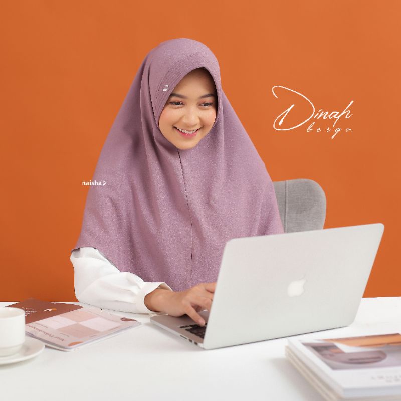 DINAH BERGO BY NAISA/BERGO DAILY/HIJAB INSTAN/KHIMAR SYAR'I/TERLARIS/Bahan queen stretch