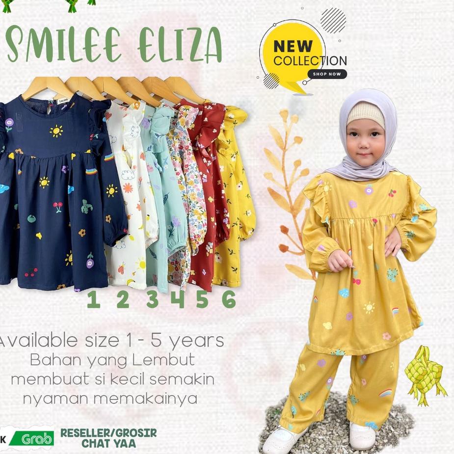♛ SMILEE ELIZA GAMIS ANAK PEREMPUAN SET BAJU SETELAN PANJANG ANAK PEREMPUAN MOTIF PAKAIAN MUSLIM BAJ