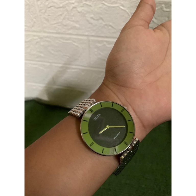 Zeca jam tangan wanita stainless steel analog original anti air 1002LA silver Black preeloved