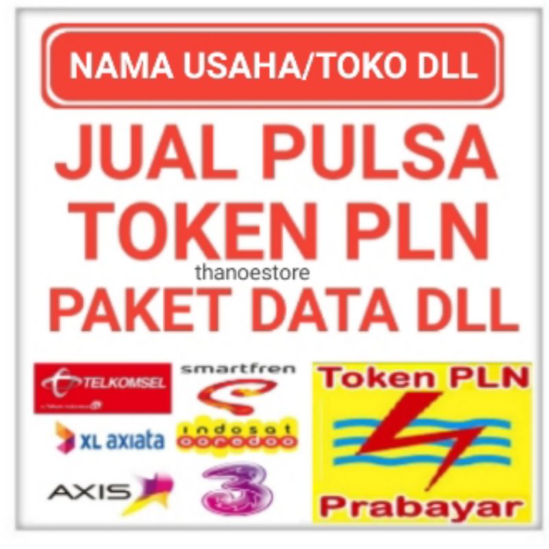 

stiker sticker nama usaha atau toko jual pulsa dll 1 hari jadi tanpa minimum order unik murah