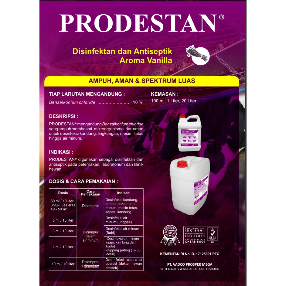 ✿ MADAME ✿ PRODESTAN DISINFEKTAN DAN ANTISEPTIK 1 LITER