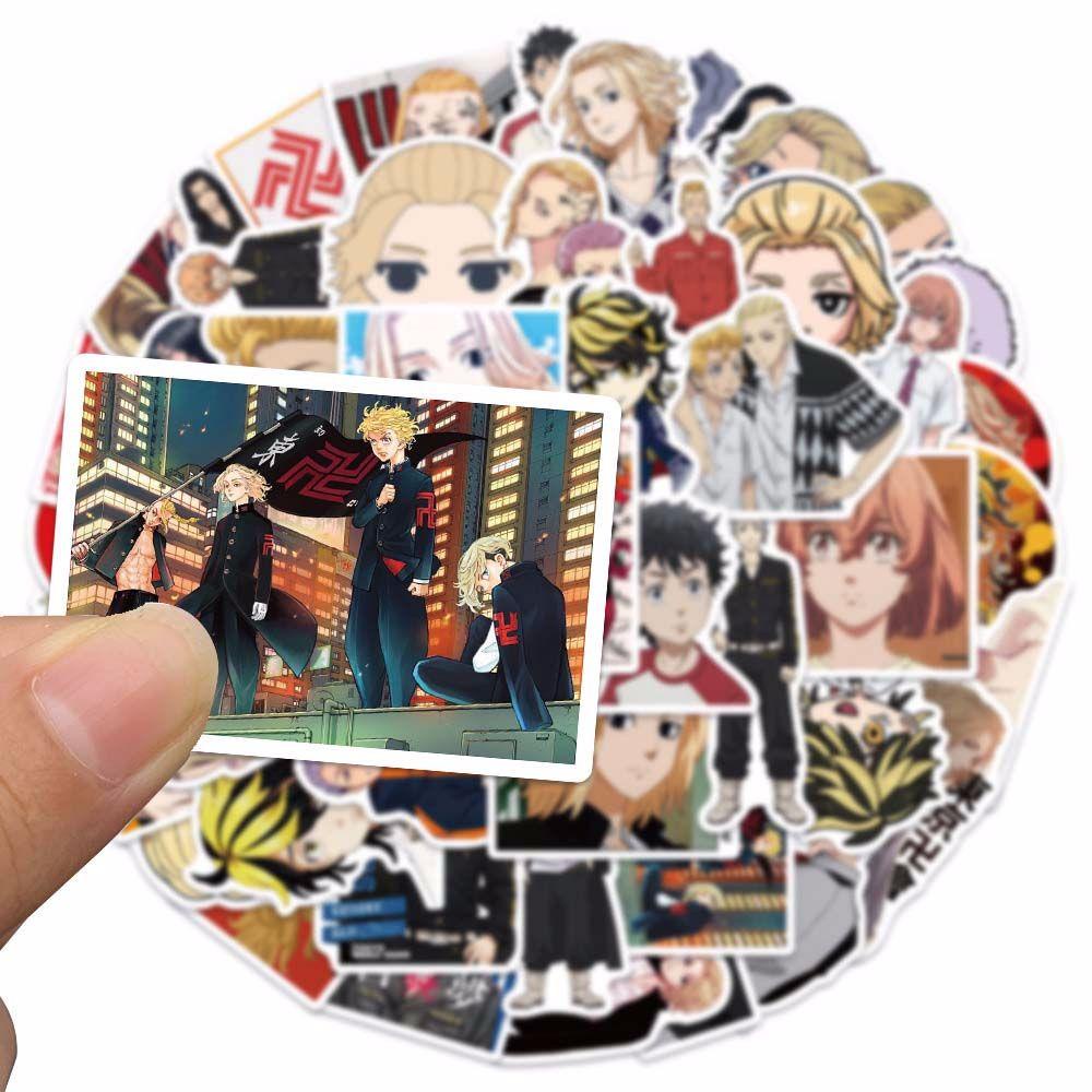 [Elegan] Tokyo Revengers Gitar Koper Anak Hadiah PVC Karakter Kartun Stiker Manjiro Alat Tulis Stiker Hinata Takemichi Fans Koleksi Hadiah Anime Stiker