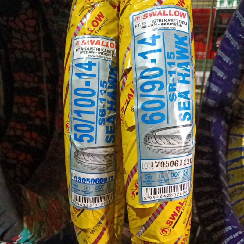 Paket Ban Babylook Swallow 50/100-14 & 60/90-14 Seahawk Non Tubeless