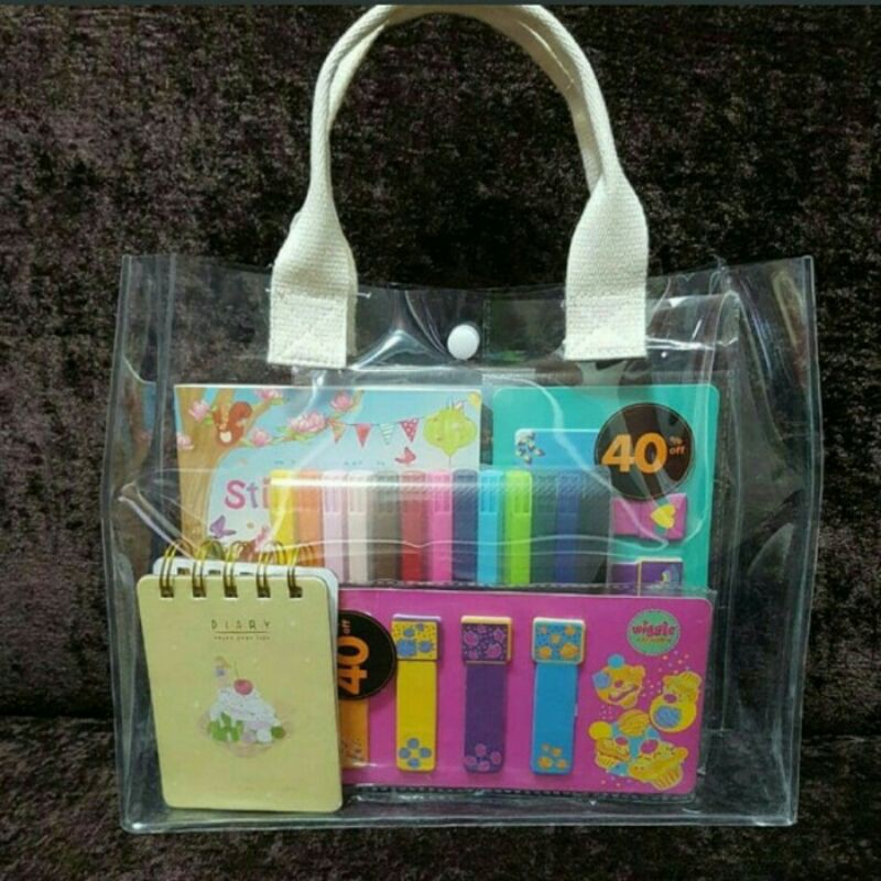 Tas Mika Tebal Transparant | Tote Bag Mika | Tas Souvenir Ultah