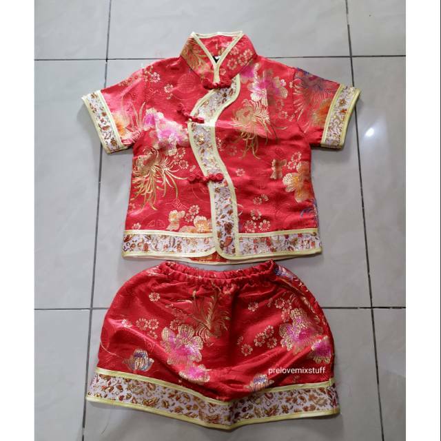 Preloved Baju Cheongsam Anak perempuan/Setelan imlek/Baju Imlek Anak/Baju Sinchia Anak/Dress Imlek
