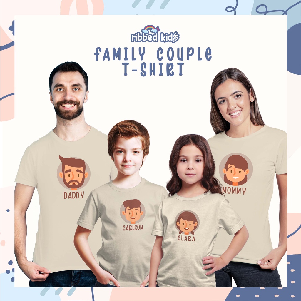 GRATIS SABLON NAMA  KAOS ANAK KARAKTER FAMILY, AVATAR, ANIMASI, KARTUN, KAOS CUSTOM ANAK  0-12TH  ATASAN KATUN COMBED 30s By Ribbedkids