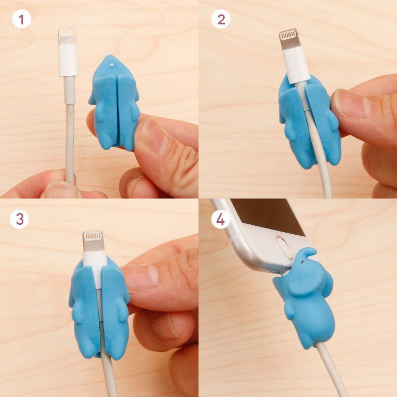 Cable Bite/ Pelindung Ujung Kabel Charger handphone / Cable Saver/ Cable Protector cas hewan goyang