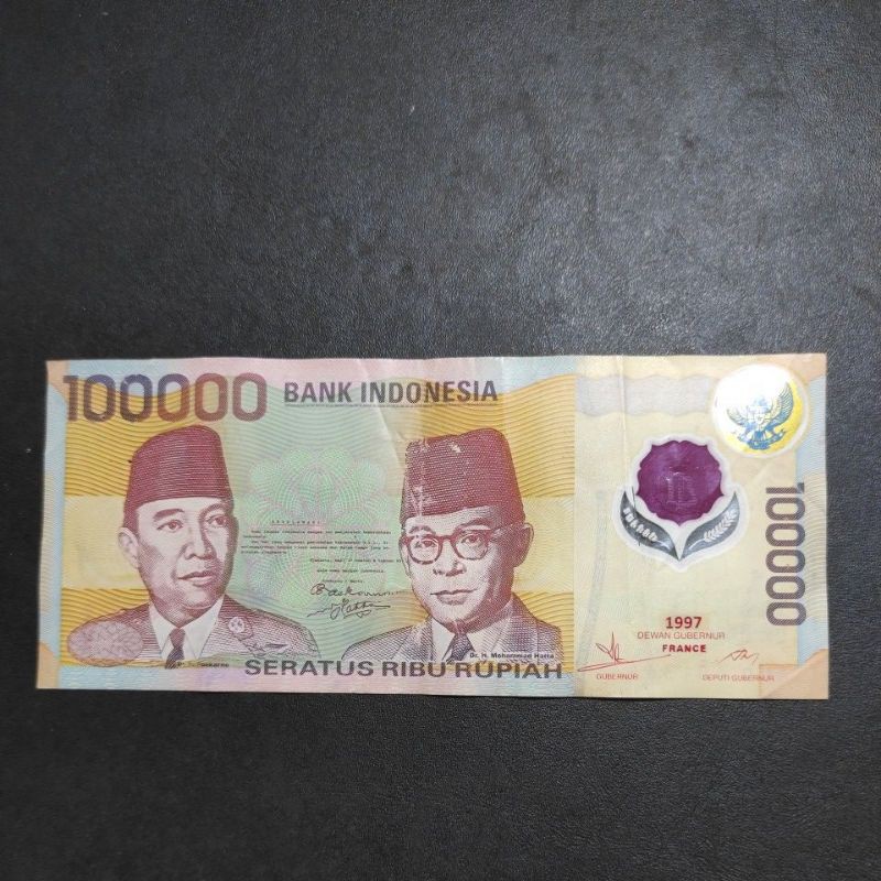 Uang kuno uang lama uang jadul uang mahar asli original murah 100.000 ribu Polymer 1997 Uka Uka