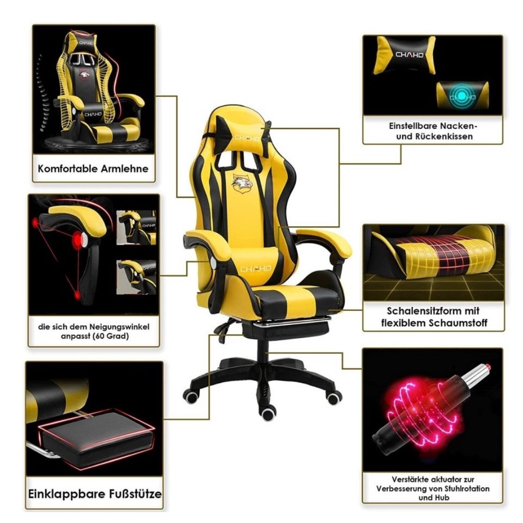 Kursi Komputer Gamer Import Computer Chair Gaming Sandaran Kaki &amp; Pijat 114136