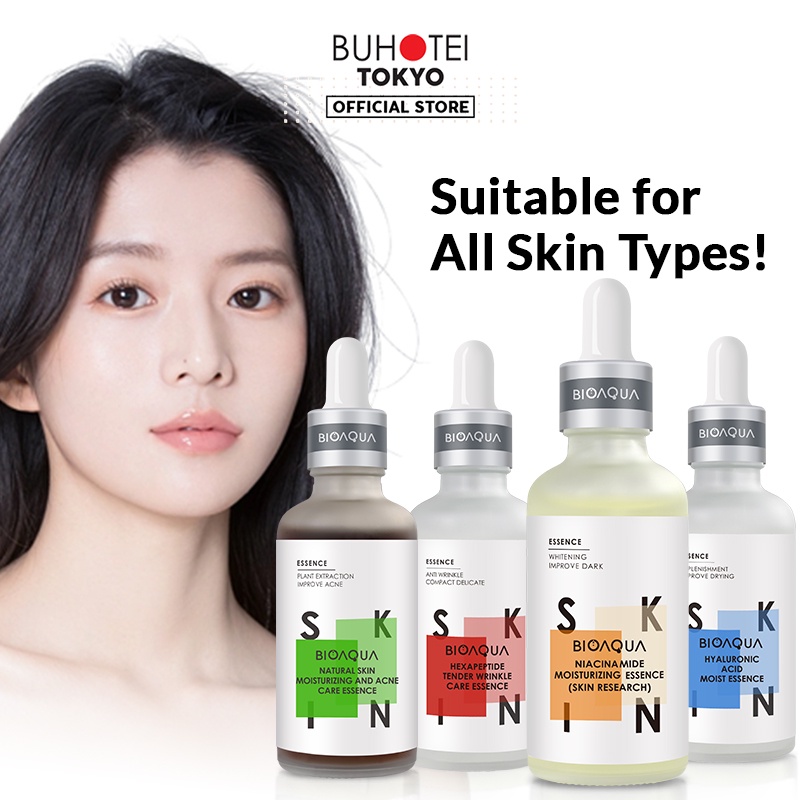 BUHOTEI Serum Niacinamide Essence Whitening Memutihkan Pemutih Melembabkan Berjerawat Acne Komedo Kerut Kering Oil Control BPOM dan HALAL 30ml