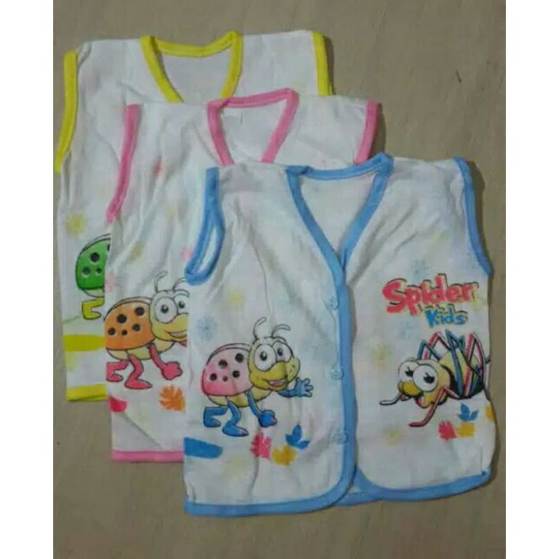 3PC Baju Bayi Boboko Lengan Kutung-Baju Bayi Murah Meriah-Baju Bayi Boboko Tanpa Lengan