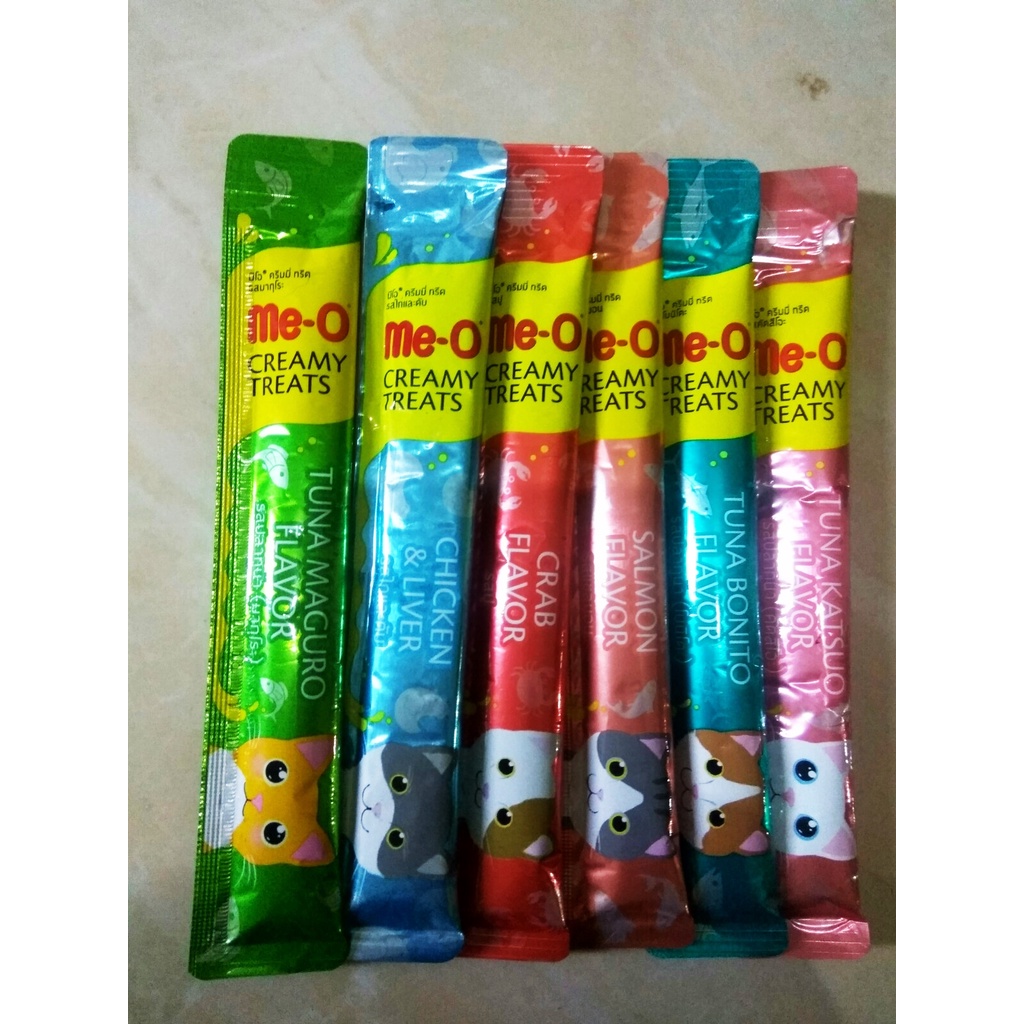 Meo Creamy Treats 15 gr ECERAN / SATUAN - Snack Kucing Murah