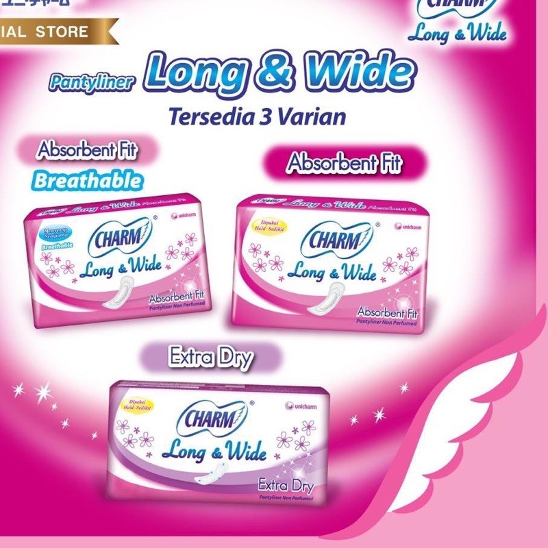 Charm Pantyliner (Semua Ukuran)