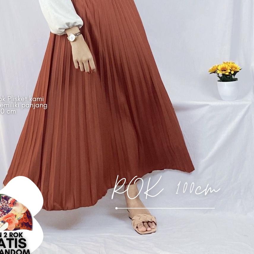 ➺ ROK PLISKET PREMIUM 100cm terbaru /ROK PLISKET WARNA (TERIMUT-TERBARU) ➼