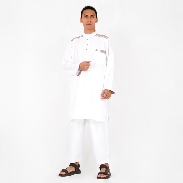 Setelan Muslim Gamis Pria Cordova Putih / setelan gamis pria / pakaian muslim pria / setelan gamis