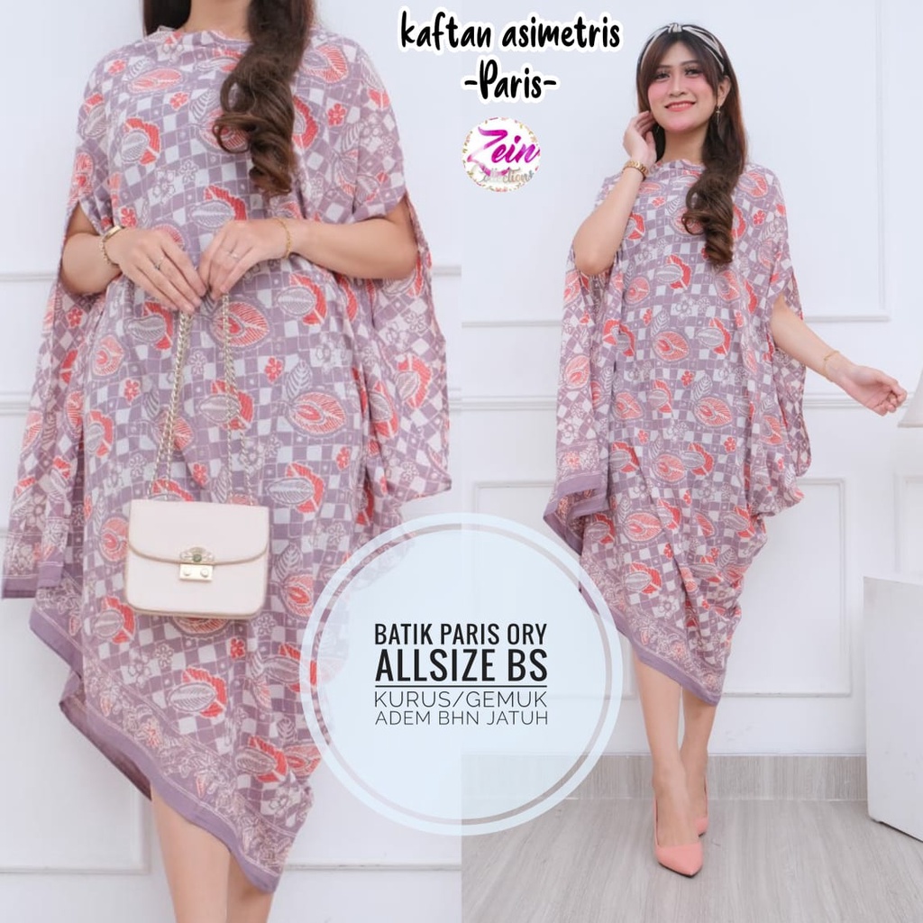 Kaftan paris asimetris batik solo