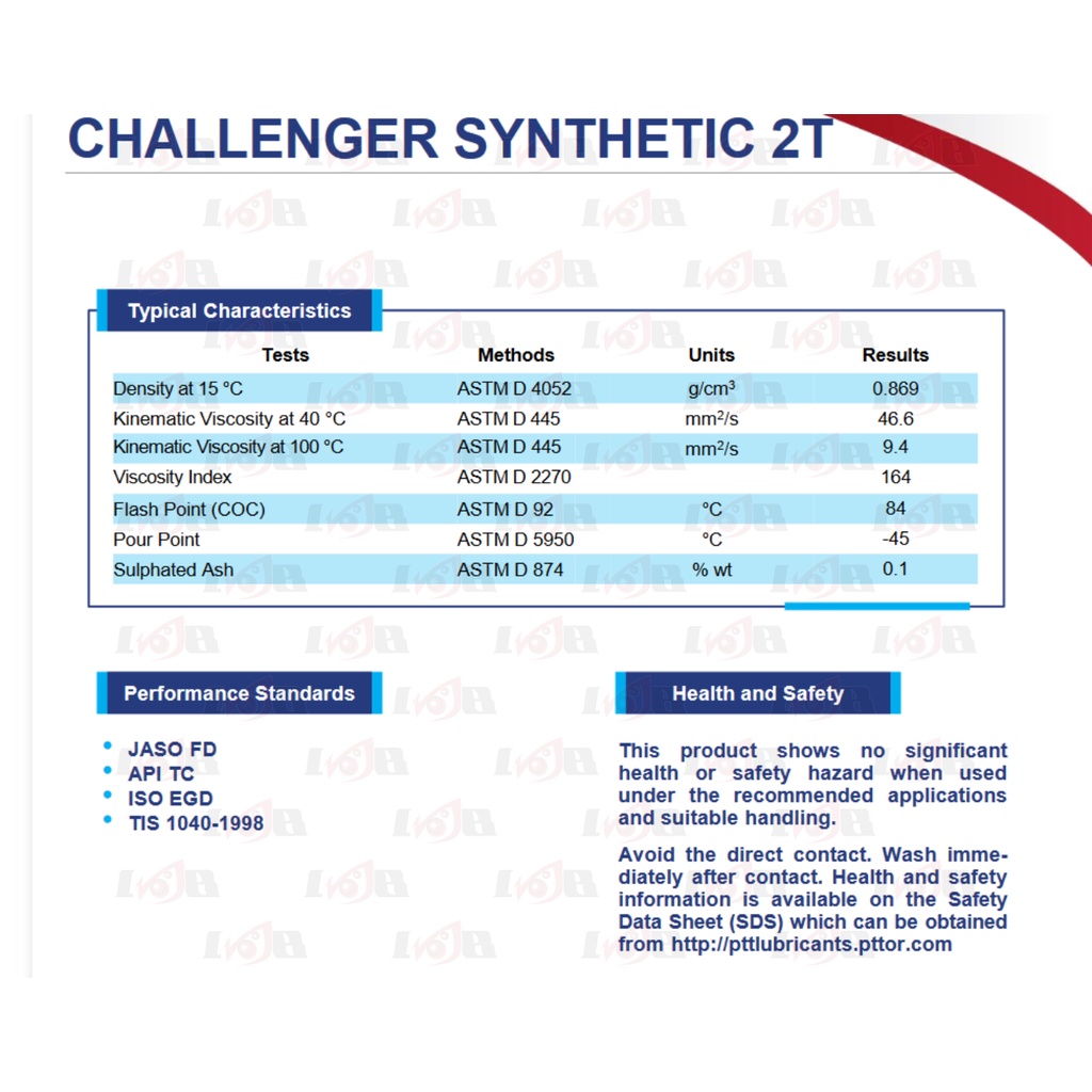 Oli PTT Challenger 2 Tak Fully Full Synthetic Oli Samping 2T Low Smoke Premium JASO FD API TC ISO EGD Lubricants Oil 1L