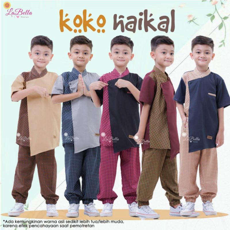 Set Baju Koko Celana Jogger Anak Laki-laki Haikal Labella