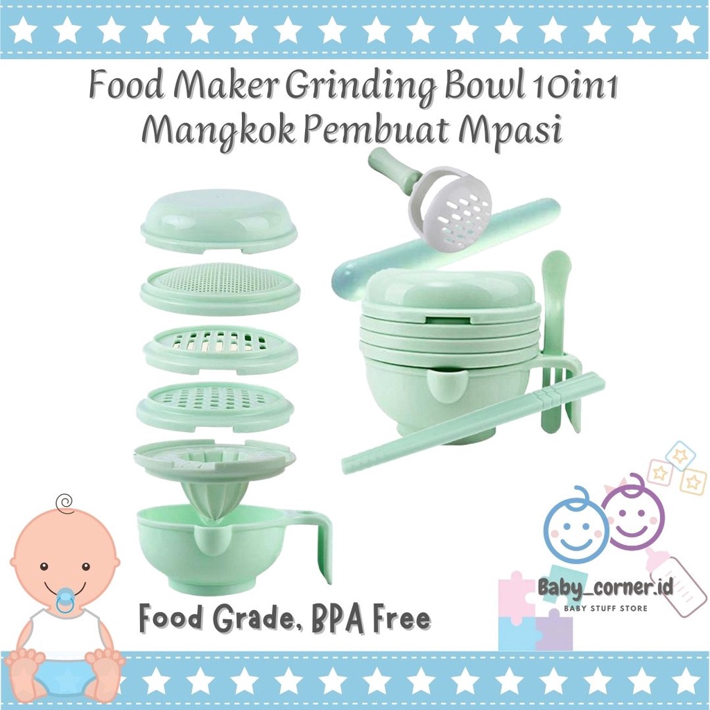 Food Maker 1 Alat Pembuat Mpasi 10 in 1 | Grinding Bowl