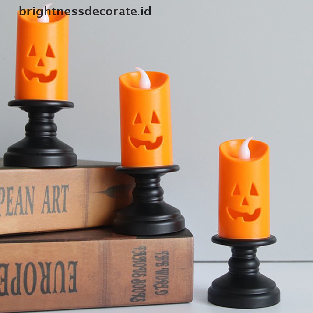 Lilin Led Bentuk Labu Warna-Warni Untuk Dekorasi Halloween