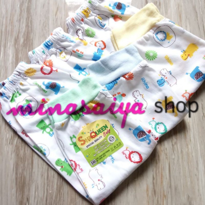 SHAQUEEN 3 pcs Celana Panjang Bayi SNI Putih Motif Uk. S - XL