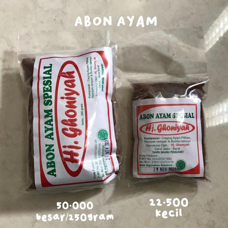 

Abon Ayam Hj Ghoniyah (250 gram)