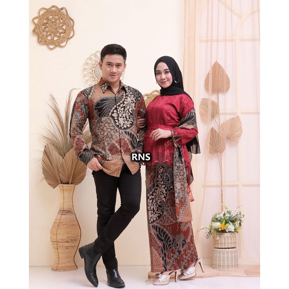 KHANSABATIK [ADA JUMBO] BATIK KEBAYA TERBARU COUPLE PASANGAN JAWA 2 BROKAT Kebaya Tunangan Lamaran Modern MURAH