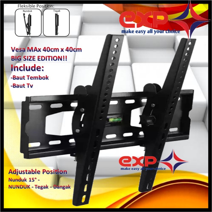 Bracket TV KHUSUS MERK LG 42&quot; s/d 55&quot; waterpass GARANSI 100% COCOK!