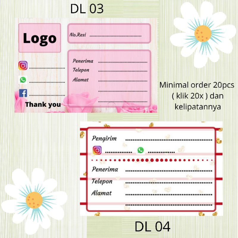 

LABEL PENGIRIMAN ONLINE SHOP ( BISA CUSTOM )
