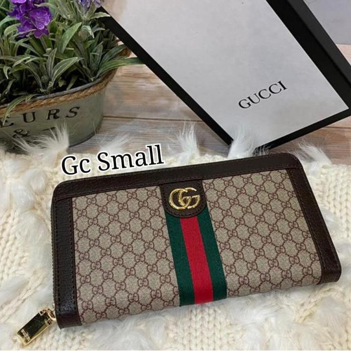 TERMURAH DOMPET GUCCI OPHIDIA ZIPPER WANITA - MOTIF BESAR