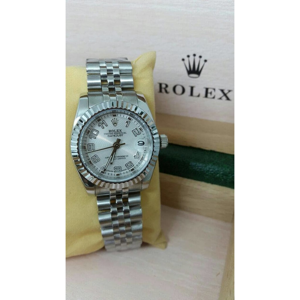 Jam Tangan Wanita /Cewe Rolex Datejust Angka Silver