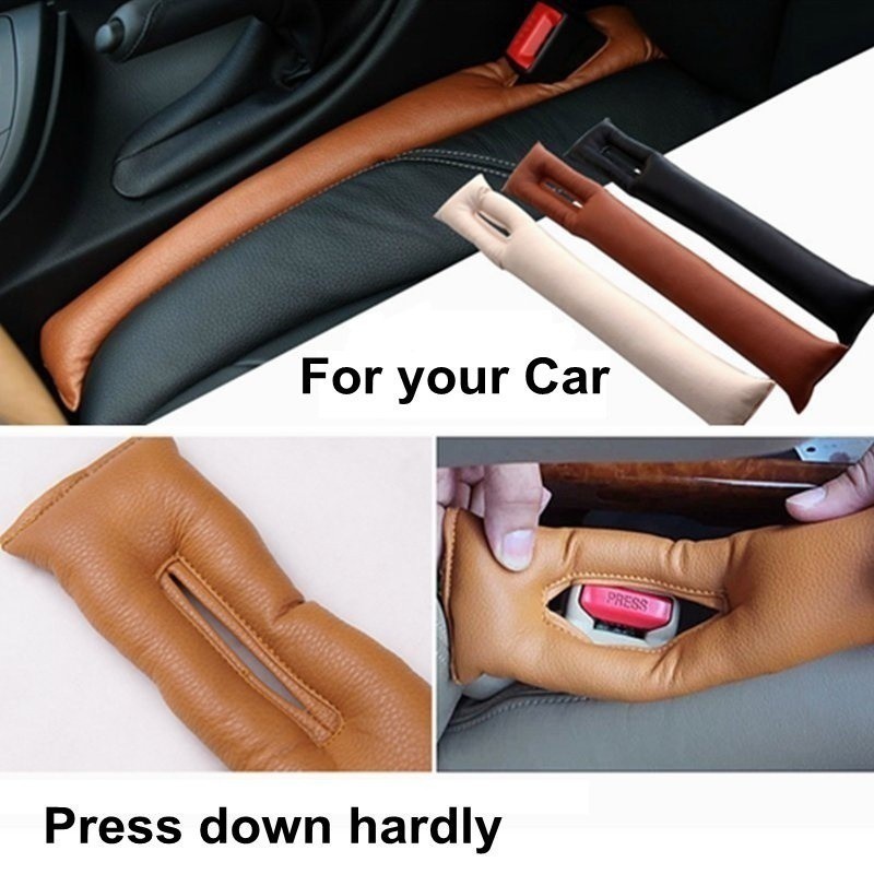1Pc Cover Gap Jok Depan Mobil Bahan Kulit PU