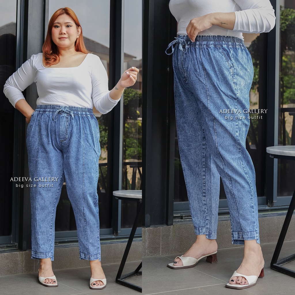 ADEEVA Kyoto Pants Jumbo Celana Jeans Wanita Jumbo