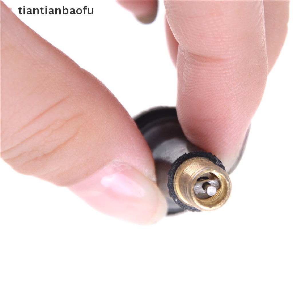 [tiantianbaofu] 4PCS TR413 Snap-In Car Tire Tyre Valve Stems Short Black Rubber w/ Caps Boutique