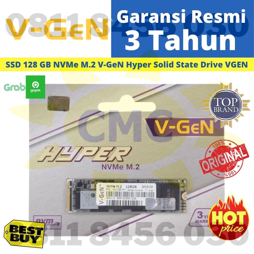 V-GEN M.2 NVMe 128GB PCIe Gen 3.0 Hyper SSD