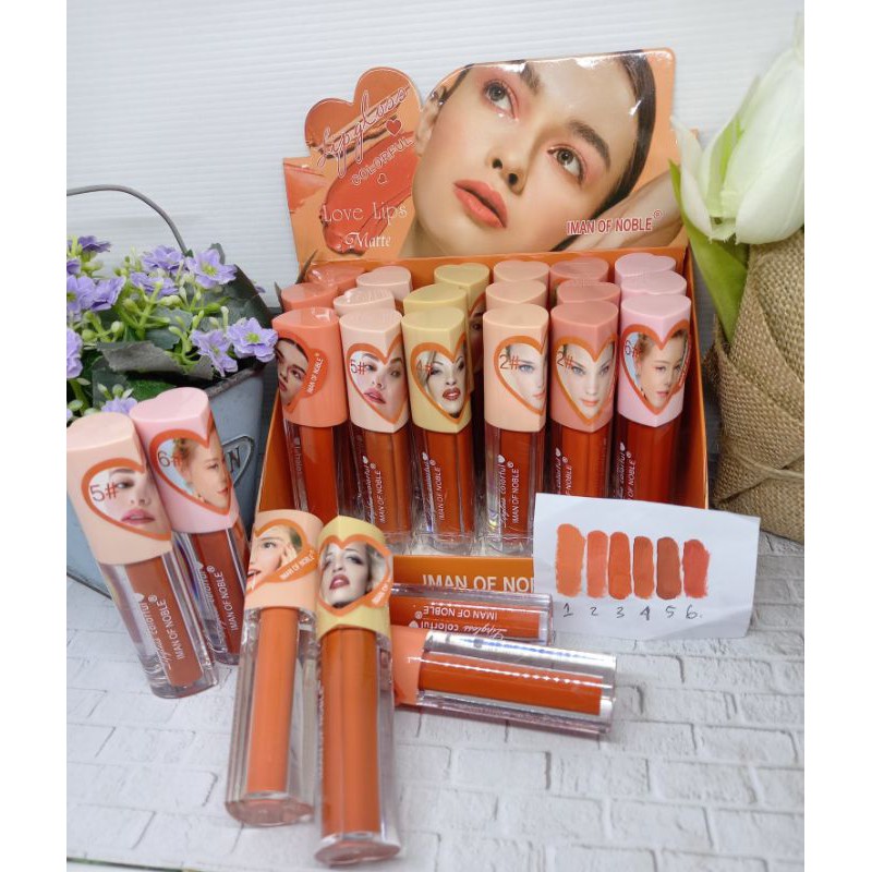 LIP GLOSS IMAN OF NOBLE MATTE LOVE LIPS NO.923 PER6PCS