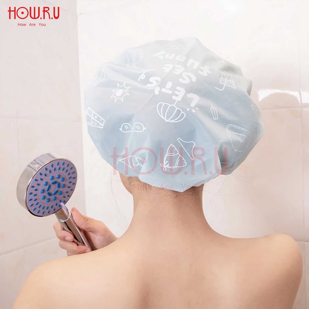 HOW.R.U | Shower Cap / Topi Mandi Lucu Waterproof Plastik Tebal