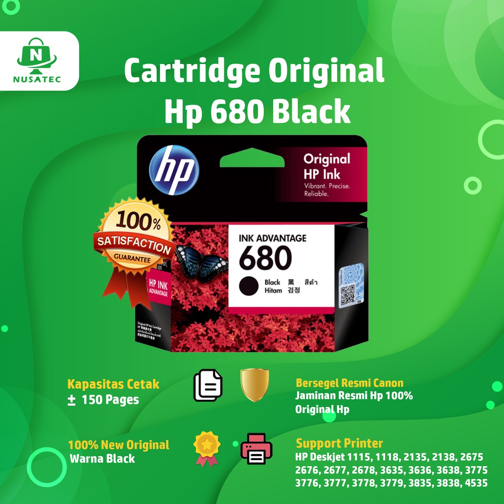 Catridge hp 680 Black Tinta hp 680 Tinta hp 680 black Tinta printer hp 680 Cartridge hp 2135