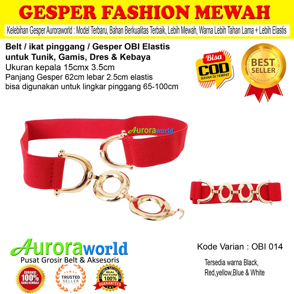 Auroraworld belt rantai sabuk rantai untuk gamis, dress, tunik ikat pinggang wanita OBI korea bisa COD